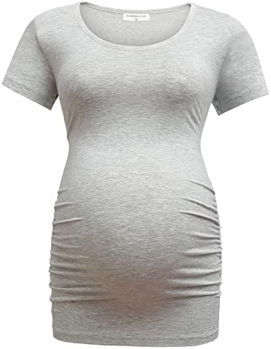 ברסלנד נשים יולדות חולצת טי 3 חבילות קלאסי צד מוכה טי למעלה אמא הריון בגדים