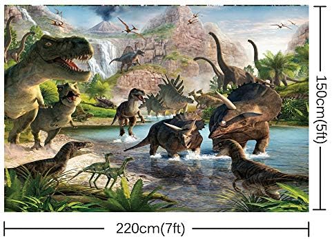 דינוזאור מסיבת תמונה רקע ילדים ילדי יום הולדת צילום רקע קריקטורה דינו ויניל שיחת וידאו-6720