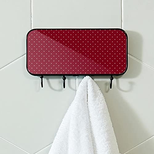 נקודות לבנות על קיר מעיל הדפס אדום קיר קיר, מתלה מעיל כניסה עם 4 חיבור לעיל מעיל מגבות מגבות גלימות חדר אמבטיה כניסה