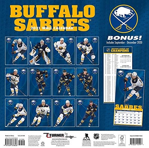Turner Sports Buffalo Sabers 2021 12x12 לוח השנה של הקבוצה