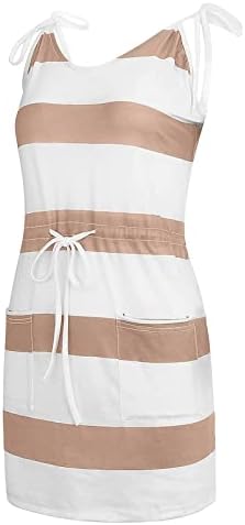 שמלות קיץ לנשים 2023 שמלת תחבושת חוף נ 'צוואר פוקטים ללא שרוולים שמלת הלטר הדפסת מיני שמלות