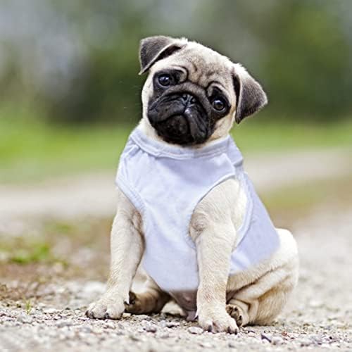 חולצות כלב ריקות של האקראו, 6 יחידות בגדי חולצות טריקו לכלבים בצבע אחיד רך חולצות אפוד כלב לבן עבור עשה זאת בעצמך לכלבים