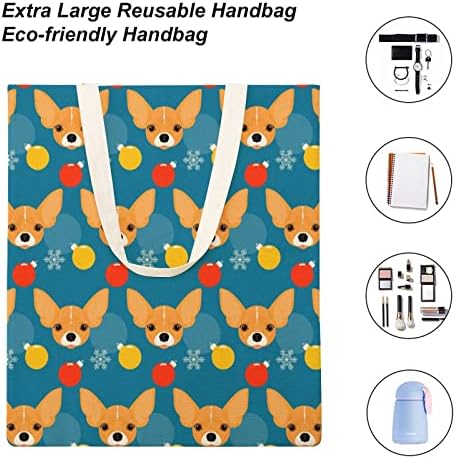צ ' יוואווה כלבי חיות מחמד לשימוש חוזר גדול בד לשאת שקיות כתף תיק מכולת קניות שקיות עבור יומי החוצה