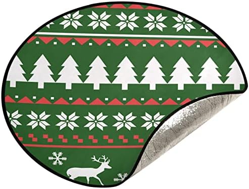 מחצלת Mnsruu לעמדת עץ חג המולד - מגן רצפת חצאית עץ הפיכה, דפוס חג מולד ירוק, 28.3 אינץ '