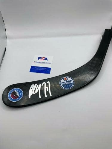 פול קופי אדמונטון אוילרס אוטומטית הוקי מקל הוקי להב/PSA COA - מקלות NHL עם חתימה