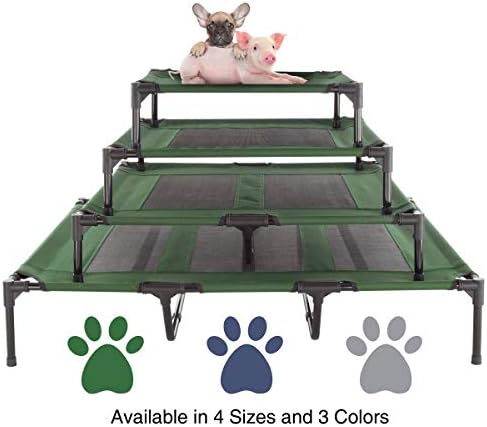 מיטת כלבים מוגבהת-24.5 על 18.5 מיטה ניידת לחיות מחמד עם רגליים מונעות החלקה - מיטת כלב פנימית / חיצונית או מיטת גור לחיות
