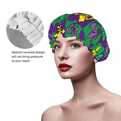 נשים לשימוש חוזר למתיחה שולי שיער כובע מרדי גרא פלר דה ליס שכבות כפולות