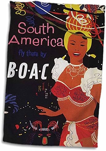 3drose Vintage Boac דרום אמריקה פוסטר - מגבות