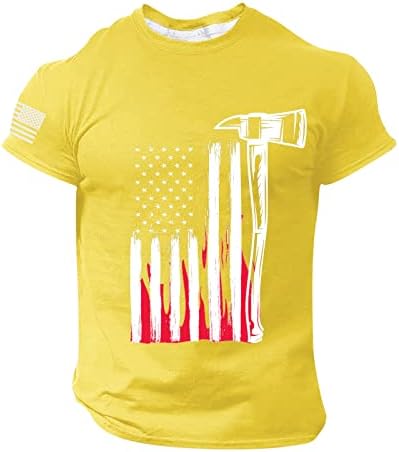 חולצות דגל אמריקאי לגברים גדולים וגבוהים מצחיקים חולצות 4 ביולי דגל אמריקאי דגל פטריוטי נשר טיטגרפיה טייז