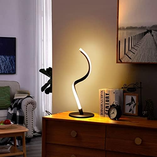 פנאס מודרני ספירלה מנורה שולחן מגע מגע חיישן מיטה 3 מנורה 3 צבע מחליף מנוף מגע מגע מגע לעומק רצפת LED לחדר שינה מיטה בחדר שינה
