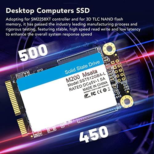 Gowenic MSATA SSD SATA 3.0 פורמט MSATA SSD, 500MB / S במהירות גבוהה כתיבה וקריאה, 3D TLC NAND SATA 3.0 SSD