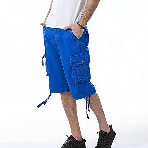 מכנסיים קצרים לגברים אופנה לגברים בצבע אחיד מכנסיים מרובי כיסים מכנסיים מכנסיים מכנסיים קצרים