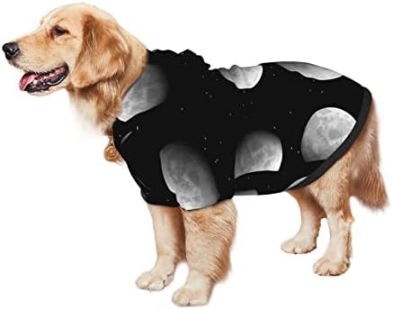 קפוצ'ון גדול כלב שלבי ירח-שלבי חיות מחמד שחורים שחורים עם מעיל תלבושת חתולים רכים גדול