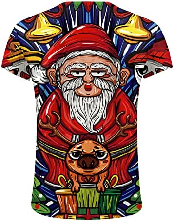 חולצת חג מולד חידוש לגברים שרוול קצר שלג הדפס אימון צוואר עגול טייז חגורת חגורת חג גרפי
