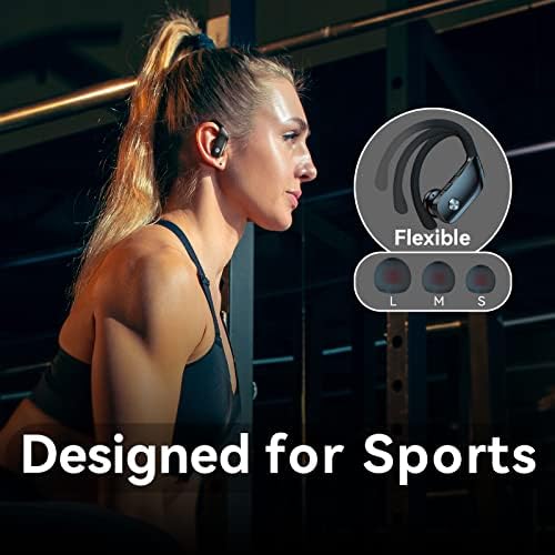 אוזניות אלחוטיות עבור מוטורולה מוטו G Stylus 5G אוזניות Bluetooth 48 שעות משחקות אוזניות ספורט אחוריות עם תצוגת LED ניצני