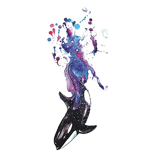 5 יח 'מדבקות קעקוע לוויתן צבעי מים דולפין מדבקות קעקוע כוכבים אטומים למים