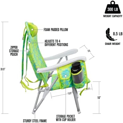 הארלי סטנדרטי תרמיל חוף חיצוני כיסא, אחד גודל, חומצה ירוק