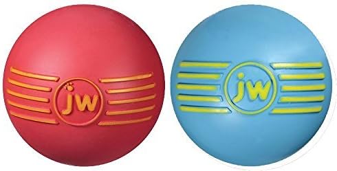 JW Isqueak Ball Ball גומי כלב צעצוע גודל: חבילה קטנה של 2 צבע: צבע עשוי להשתנות