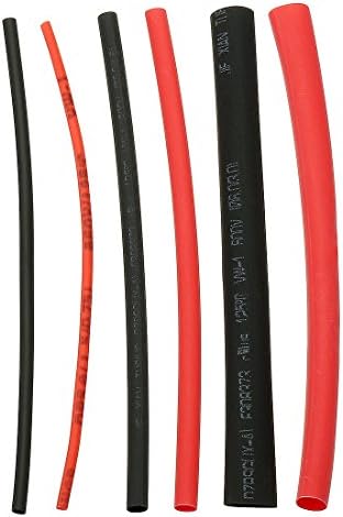 AEXIT 190 יחידות 2: 1 צינורות חום מכווץ צינור צינור צינור שרוול כבל 3 גדלים צינורות פלסטיק שחור אדום