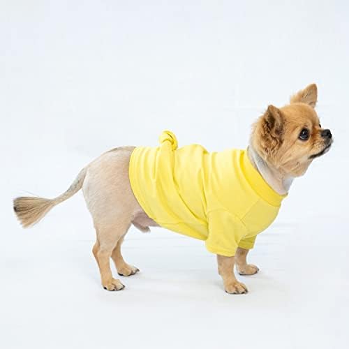Ccoccadog צבע בהיר וחיה של חולצת טריקו כלבים בסיסיים, אך ייחודיים, צהובים בגדי סווטשירט לבגדים גדולים של חיות