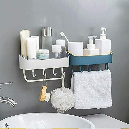 ארגון אמבטיה של jkuywx מדף מקלחת מדף אחסון קיר מארגן מחזיק מקלד מסודר יניקה חדר אמבטיה