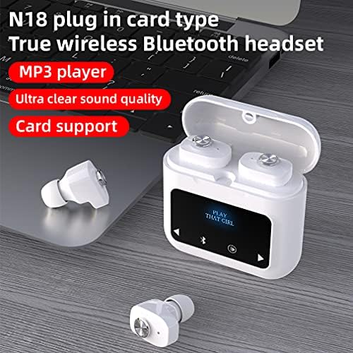 2 ב 1 MP3 נגן משולב Bluetooth אוזניות אלחוטיות, אוזניות Bluetooth TWS עם חריץ כרטיס TF, זמן משחק 30 שעות עם מסך LED מובנה לבקרת