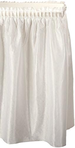 Tablemate TBLLS2914WH חצאית שולחן דמוי פשתן חד פעמי, דבק עצמי, 29 x 14 ', לבן