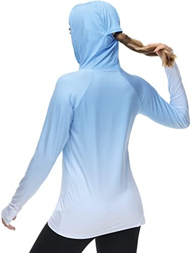 חולצת קפוצ'ון לנשים בסדאש עם חורי אגודל של מסכת פנים upf 50+ fs23w