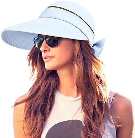 כובעי שמש לנשים, מגן שמש 50 + אולטרה סגול, כובע מגן חוף להמרה