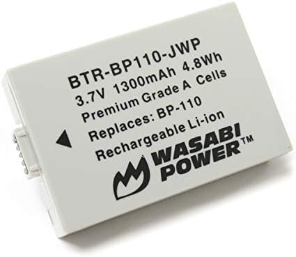 סוללת חשמל Wasabi עבור Canon BP-110 ו- Legria HF R26, Legria HF R28, Legria HF R206, Vixia HF R20, Vixia