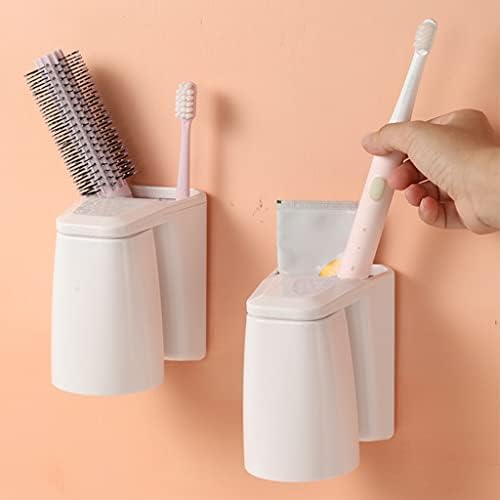 מברשת שיניים jomgeroz ומדף משחת שיניים עמיד במעונות עמידות קיר רכוב על שטיפת פה מארגן מארגן אחסון מחזיק חדר אמבטיה