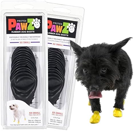מגפי כלבים של פאוז - שלל כלבי גומי - מגפי שלג אטומים למים לכלבים - הגנה מפני כפות לכלבים - 12 נעלי כלב לכל