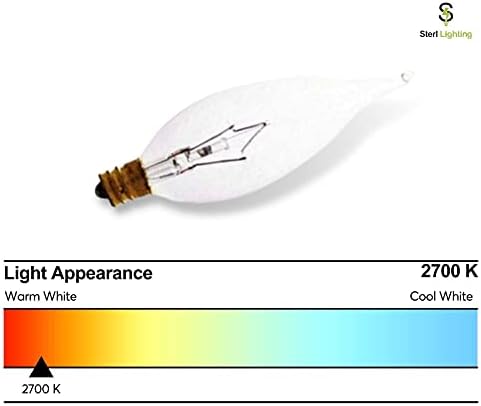 תאורת סטרל - 40 ואט כ32 ה12 נברשות דקורטיביות או גופי מנורת בסיס נר בצורת נר להבת קצה כפוף נורת ליבון 120 וולט