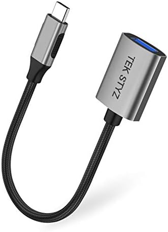 מתאם Tek Styz USB-C USB 3.0 תואם ל- HTC One M9 Plus OTG Type-C/PD זכר USB 3.0 ממיר נקבה.