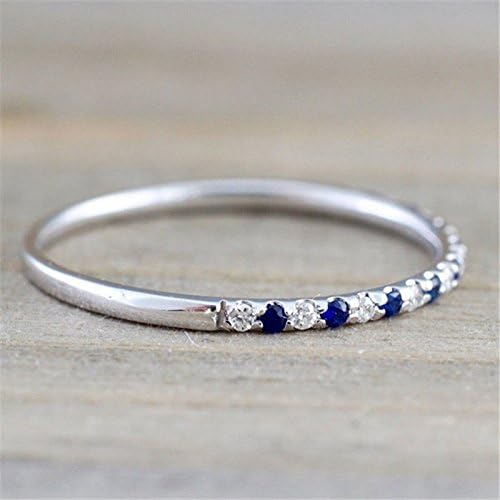 925 רסיס כחול ספיר תכשיטי נשים טבעת מסיבת מתנת הצעת חתונה 5-10