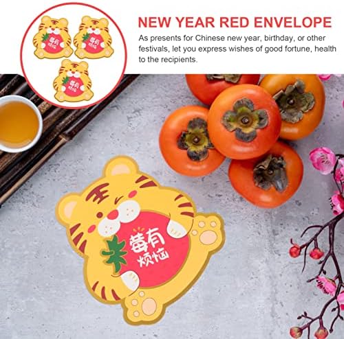 בגד ים חתונה טובה סיני חדש שנה אדום מעטפה: 3 יחידות 2022 שנה של מזל כסף כיסים יפה גלגל המזלות הונג באו אדום מנות