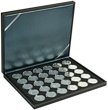 לינדנר 2364-2537מקרה מטבע נרה מ ' עם תוספת שחורה עם 30 תאים עגולים. מתאים כמוסות מטבע עם מינימום של 37 מ מ, למשל עבור