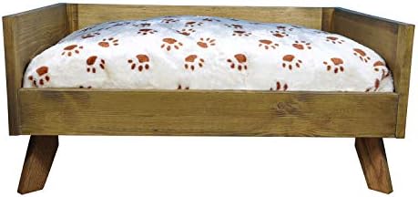 כפות חיות מחמד איקוניות גידלו מיטת חיות מחמד מעץ עם כרית נשלפת לכלבים וחתולים בגדלים וצבעים משתנים