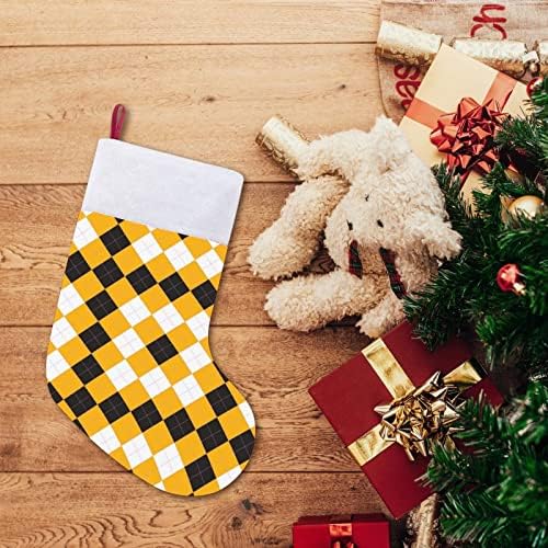 צהוב מסומן בגרב תלויים בגרב סנטה חמוד לקישוטים לחג המולד מתנות קישוטים