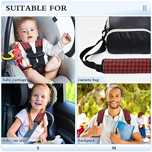 אדום שחור באפלו משובץ בדוק מכסה רצועת מושב מכונית לילדים תינוקות 2 מחשב רצועות מושב רכב רכב כרית כרית כרית כרית מגן על