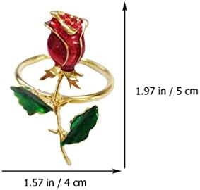מעגל המפיות פרח ורד מפיות טבעות אבזם: 4 יחידות מחזיק מפיות אבזמי Serviette ליום האהבה המסיבה לחתונה שולחן שולחן קישוט