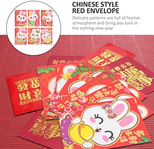 נייר אדום מעטפות סיני חדש שנה אדום מעטפות 2023 ירח ארנב שנה מזל כסף מנות גלגל המזלות ארנב הונג באו אביב פסטיבל לי שי מתנת כסף