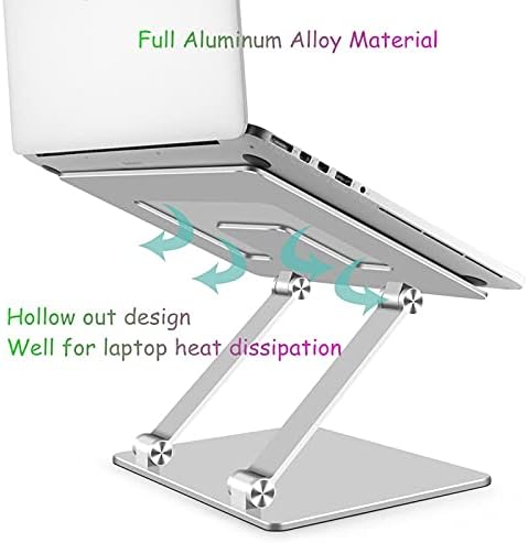 Renslat דו-צירי נייד מחשב נייד, עמדת טבליות שולחן עבודה של מחזיק מחשב מחזיק חינם מאלומיניום
