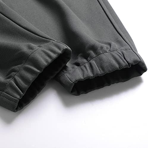 מקצף Miashui מחליק מכנסי מטען זכר בצבע אחיד עם כיס רב -כיס קשור מכנסיים בצבע אחיד בית חמוד