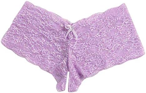 קויפימל נשים של תחרה חוטיני, תחתוני תחתוני גבוהה לחתוך תחתונים סקסי וי-גב חלקה ביקיני תחתונים קצר סגול-ב, בינוני