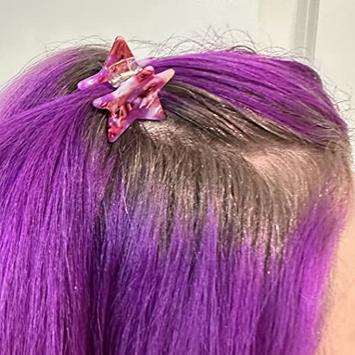 קטן שיער טופר קליפים 4 יחידות כוכבים חזק אקריליק ייחודי תוסס סגול שיער אביזרי עבור נשים בנות