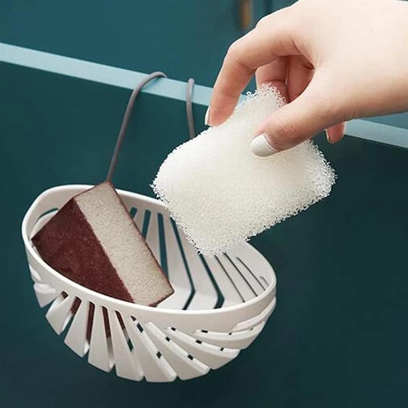 צורת LiRuxUN צורת כיור כיור סבון ספוג מתלה ניקוז מטבח תליית סל אחסון סלסול