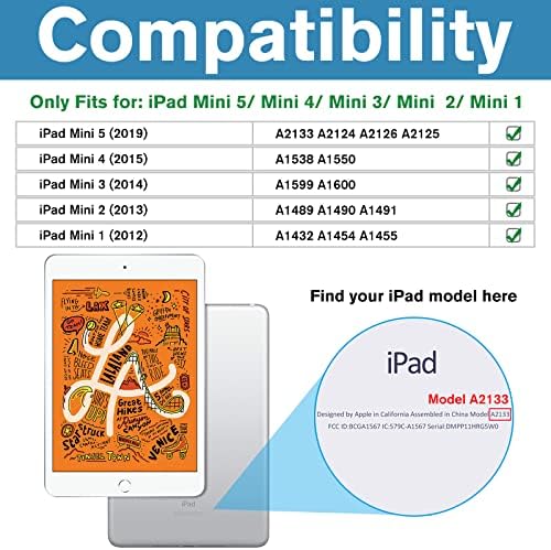 Procase iPad mini 1 2 3 מגני מסך צרור עם מארז מיני iPad Mini עבור iPad mini 5 2019/mini 4, mini 1 2 3 Slim