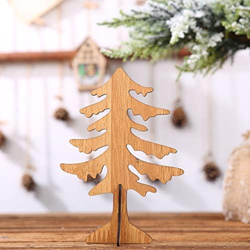 ABOOFAN 2 חבילה מיני עץ חג מולד עצי חג מולד עצי מלאכה עץ חג המולד מעץ עץ חג המולד לעצי יצירת עצים קישוט שולחן