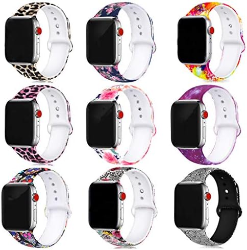 גולגולת צבעונית להקות פרחוניות תואמות את Apple Watch Ultra SE סדרה 8/7/6/5/4/3/2/2/1, רצועות ספורט סיליקון